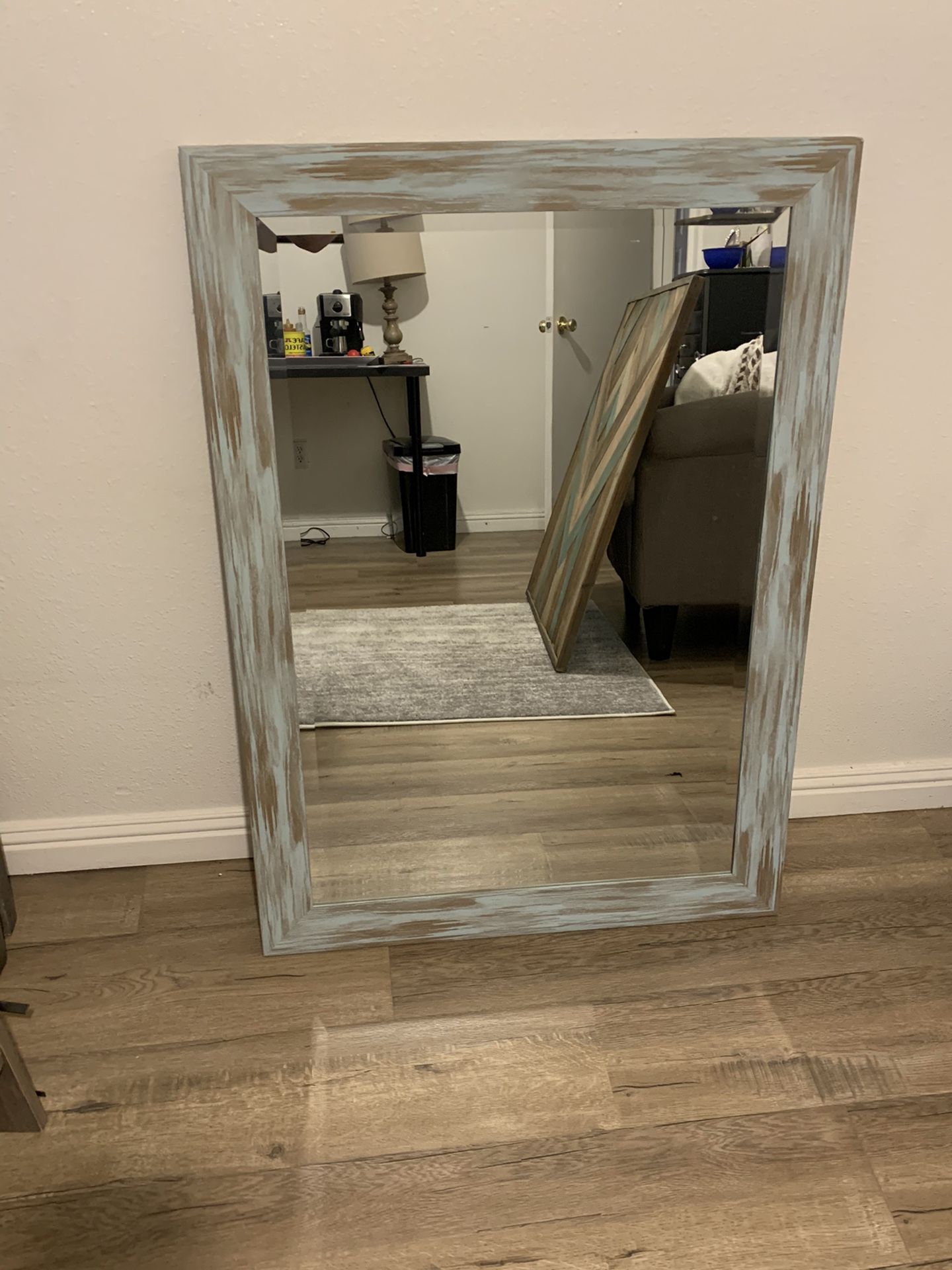 Weathered Distressed Finish Mirror