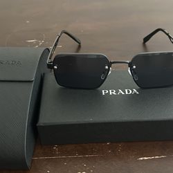 Black Steel Frame Prada Sunglasses