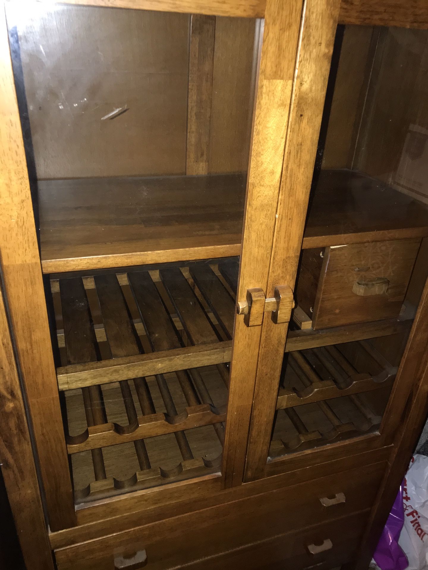 Vintage World Market Wine Cabinet 58”x36”x17”