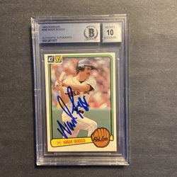 1983  Wade Boggs Rookie Card Signed. Beckett Authenticated autograph. Negotiable 