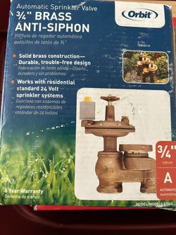 Orbit Automatic Sprinkler Valve 3/4 BRASS Anti-siphon