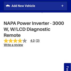 NAPA POWER INVERTER 3000 With Detachable Diagnostic Screen