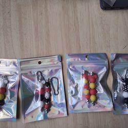 2 Pk Silicone Keychains 