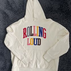 ROLLING LOUD MULTI CHENILLE CREAM HOODED SWEATSHIRT | MEN XL