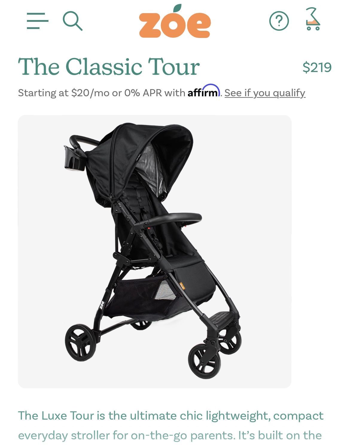 Zoe Single Travel Stroller 