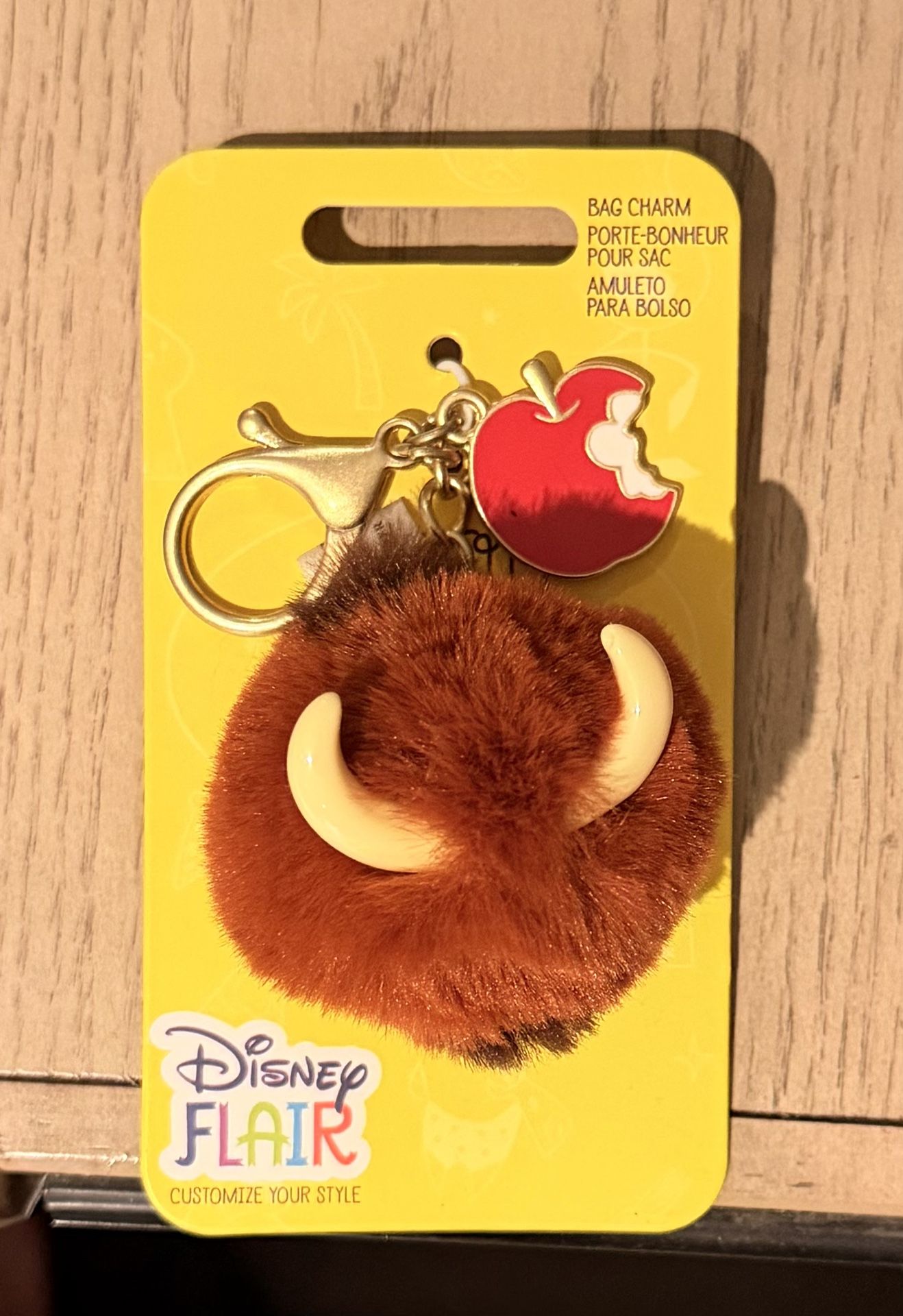 Disney Flaire Pumba Pom Pom Bag Charm Keychain