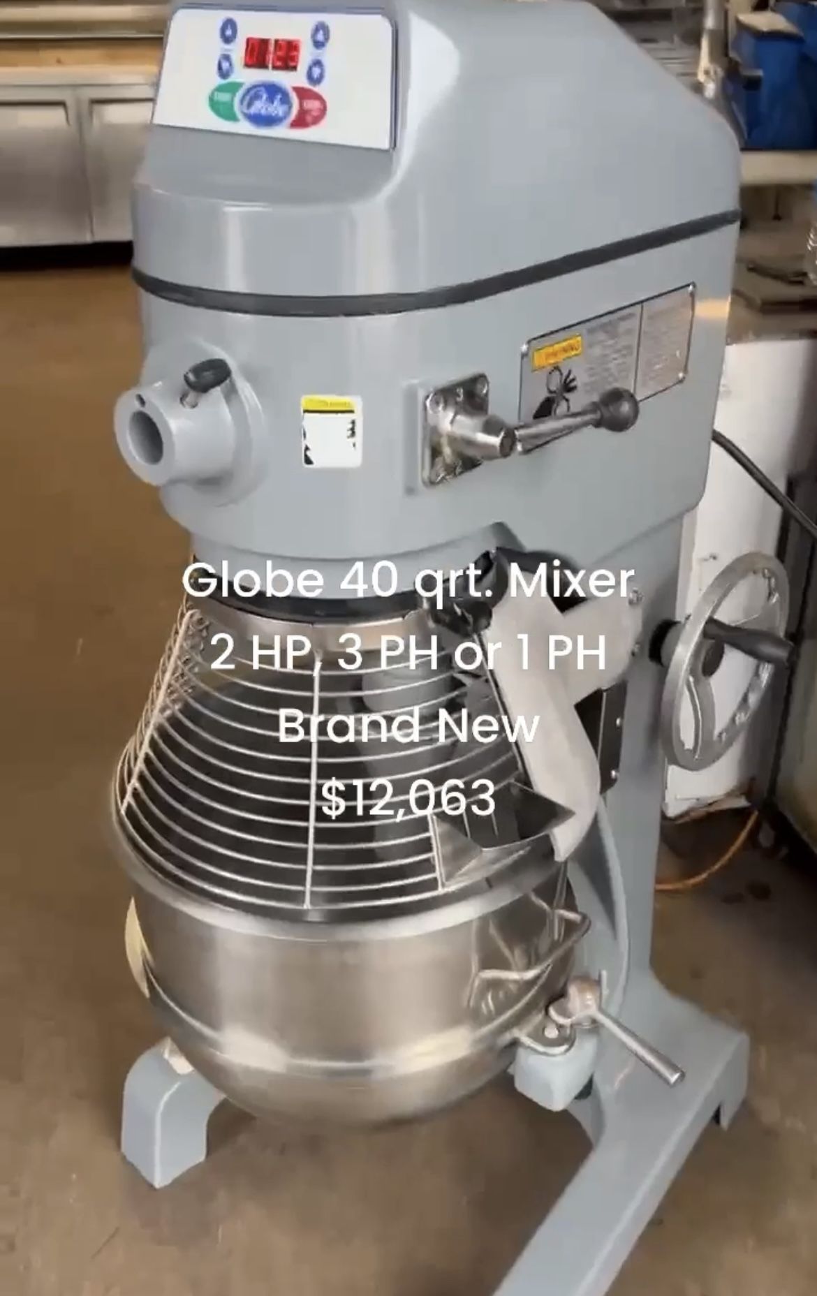 👨🍳Globe SP40 40 qt. Quart Planetary Mixer - Floor Model, Bakery and Pizza dough 2 hp, 3 PH or 1PH Brand New!!!⭐️