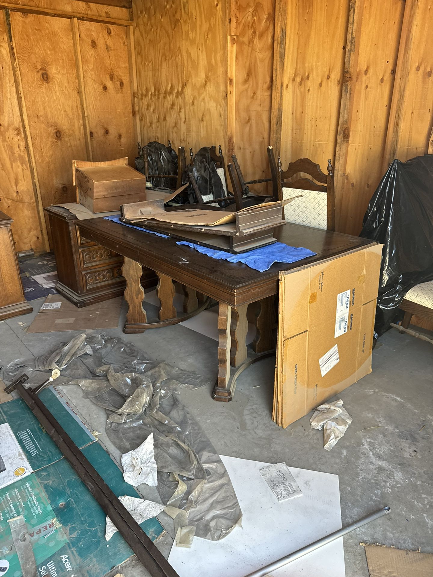 Dining Room Table, Chairs, And Dresser