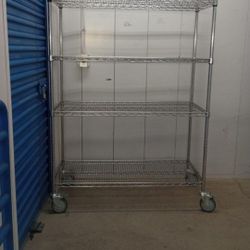 6ft By 4 Ft By 18 Metal Wire Rack With Casters 