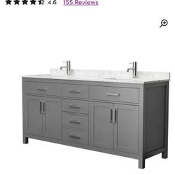 Beckett 72" × 22" D x 35" H Double bathroom Vanity 