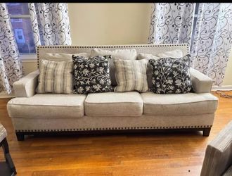 Furniture village corner sofa with footstool