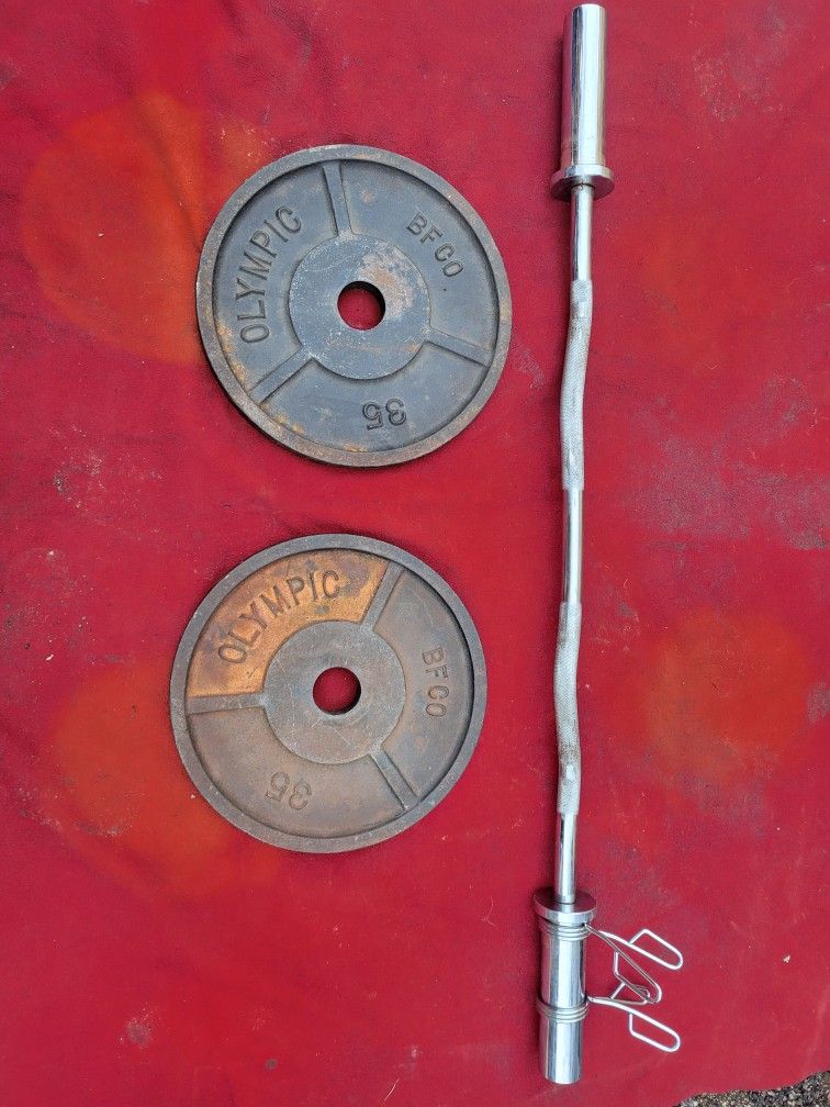 BFCO. 2" HOLE OLYMPIC PLATES 70LBs. 2-35s AND EZ-CURL BAR
11525 S HALSTED DUNKIN DONUTS/7111.S WESTERN WALGREENS
110$ CASH ONLY AS IS