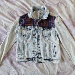 Boho hippie jean jacket button hippy western acid washed distressed denim coat BRAND NEW UNWORN