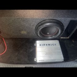 Audio Pipe 4  Stack 12 Inch Subwoofer with Custom built vented box & 1,000 Watts Zeus Hifonics Amplifier 