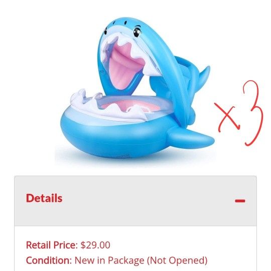 NEW in Box! Baby Shark Pool Float - 2 Available