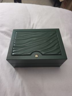 Rolex Watch Box Green with Gold Crown