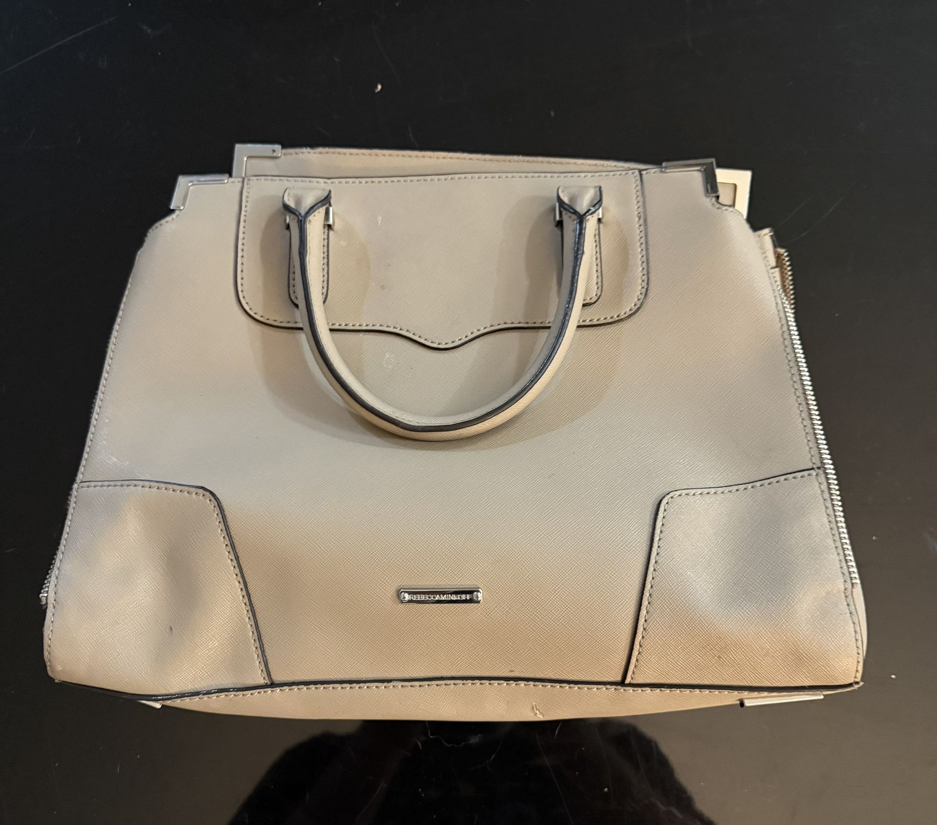 Rebecca Minkoff Amorous Saffiano Leather Satchel Taupe