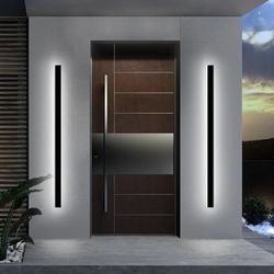 70.8Inch Modern Outdoor Wall Lights Set of 2 - Black Exterior Light Fixtures