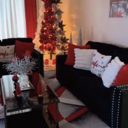 ✨ Modern set of sofa and black velvet sofa - Excellent condition! ✨