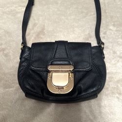 MK Black Small Leather Crossbody Bag (Authentic)