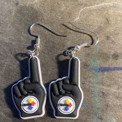 Pittsburgh Steelers croc charm earrings