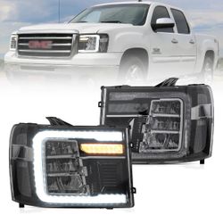 New LED Headlights For 2007-2013 GMC Sierra 1(contact info removed)HD 3500HD