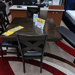 Kelly Dining Table Sets W/4 Chairs And Bench---$699---Wow!!!---Delivery And Setup Available 