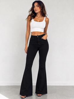 The Drop Ayona Women’s Size 29 Black High Rise Flare Jeans Pants NWT