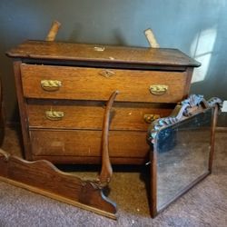 Vintage Dresser With Mirror