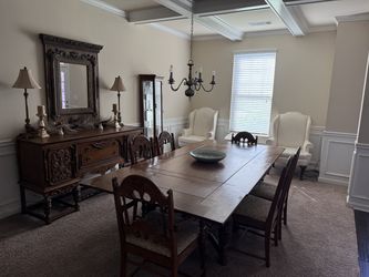 🏛️ ANTIQUE DINING ROOM SET — COMPLETE 13-PIECE COLLECTION