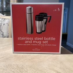 New Stainless Steel Bottle & Mug Set 