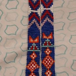 Vintage Style Native Loom Beaded Necklace 
