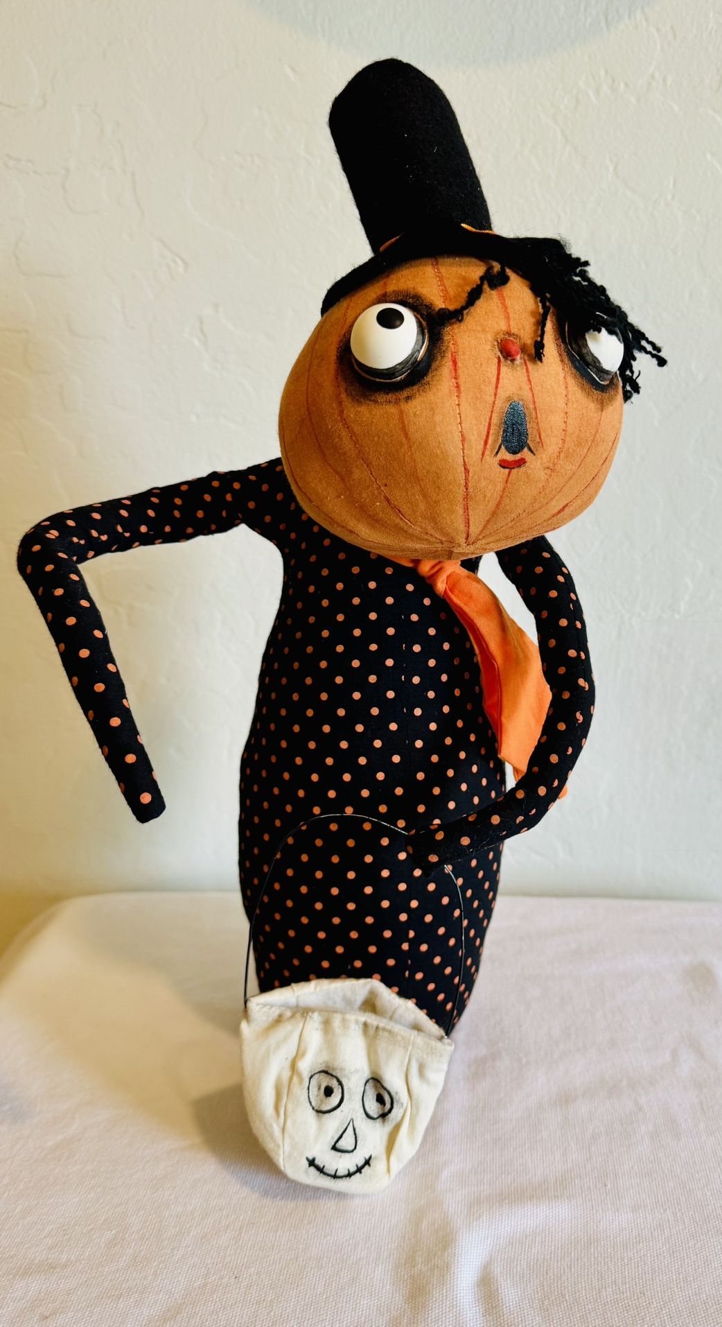 Rare Joe Spencer's Gathered Traditions Homer Pumpkin Head Halloween Creepy