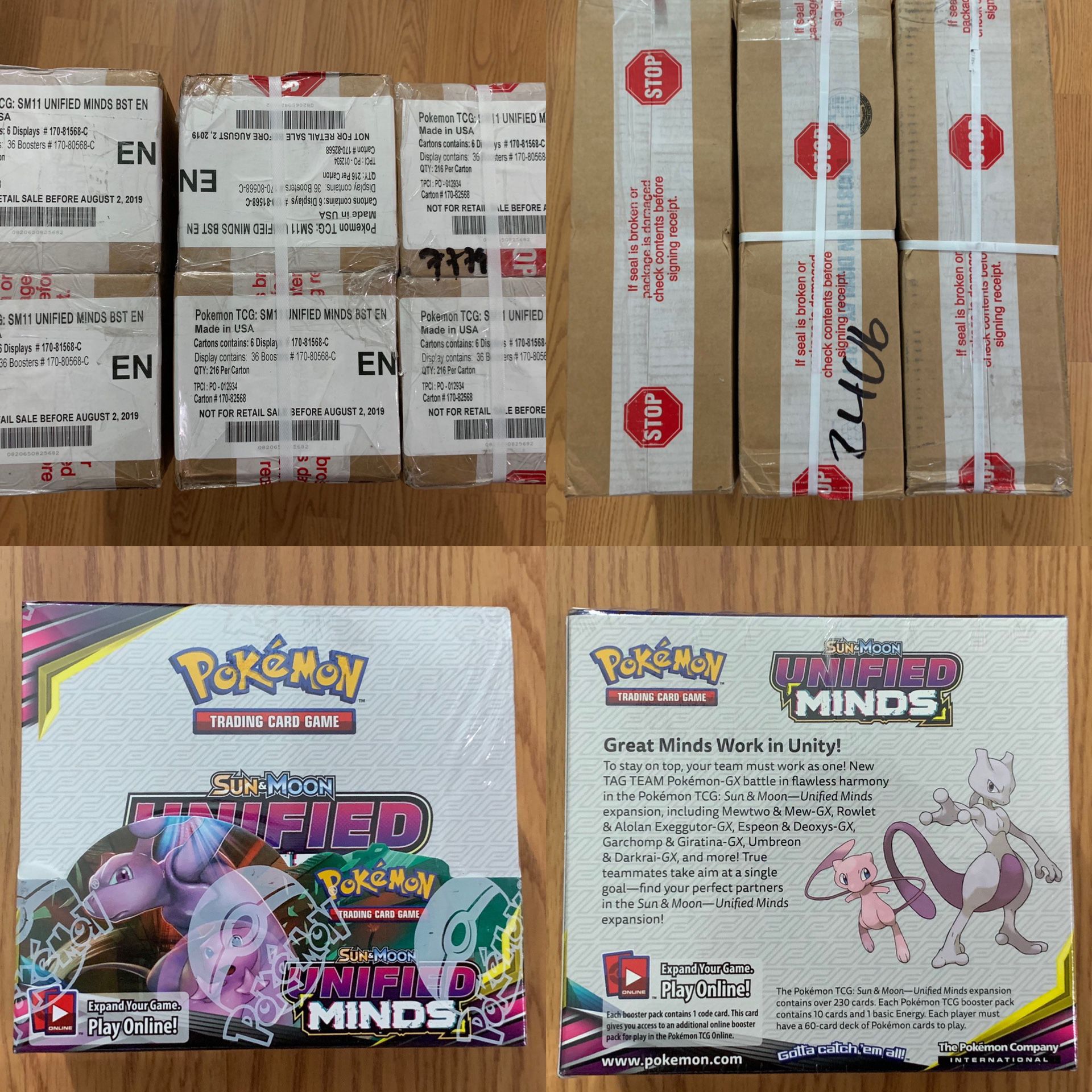 Pokemon Unified Minds Booster Boxes case