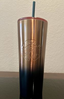 NEW Starbucks Siren Green Gold Copper & Black Tumbler 2024 Anniversary Straw 24 oz NEW