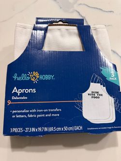 Hello Hobby White Aprons 3-Pack