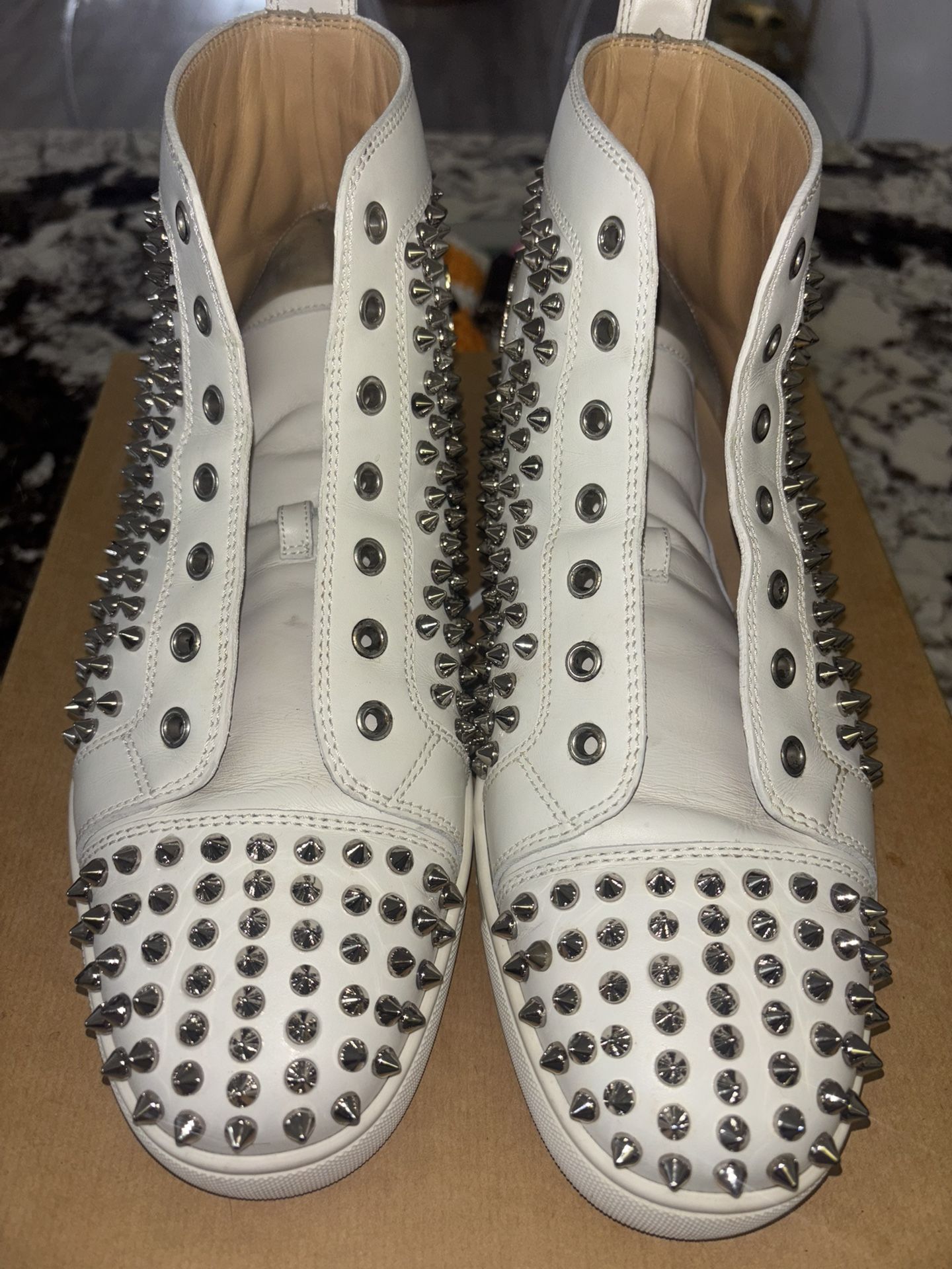 CHRISTIAN LOUBOUTIN WHITE SPIKES