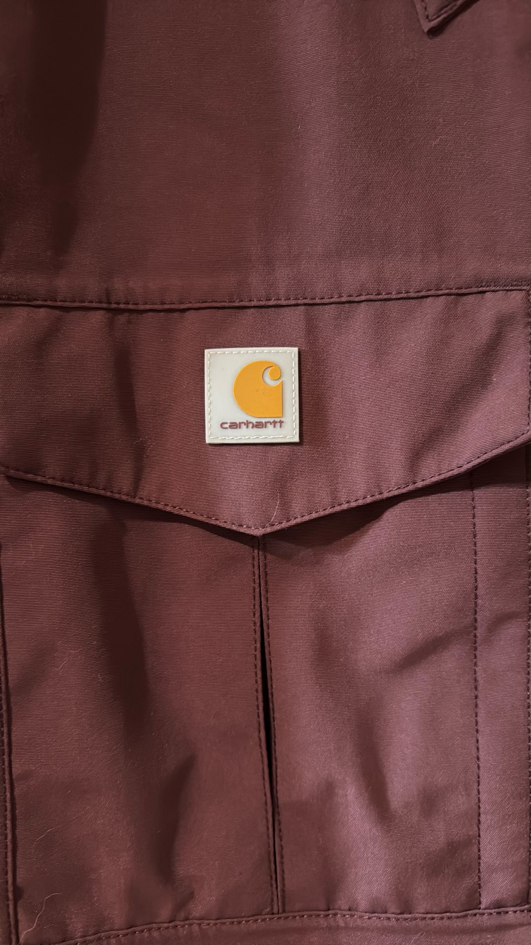 New Carhartt Plum Windbreaker Large Zip Up Lightweight Jacket Large Removable Hood