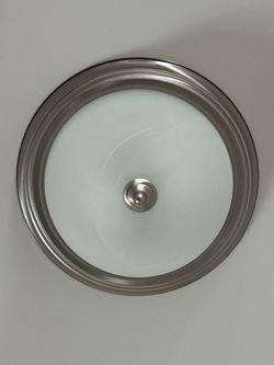 2 Flush Mount Ceiling Light Fixtures (Brushed Nickel)