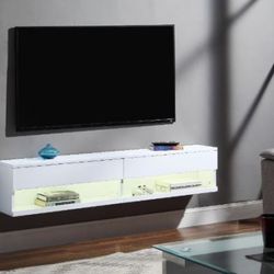 Brand New Floating LED White TV stand