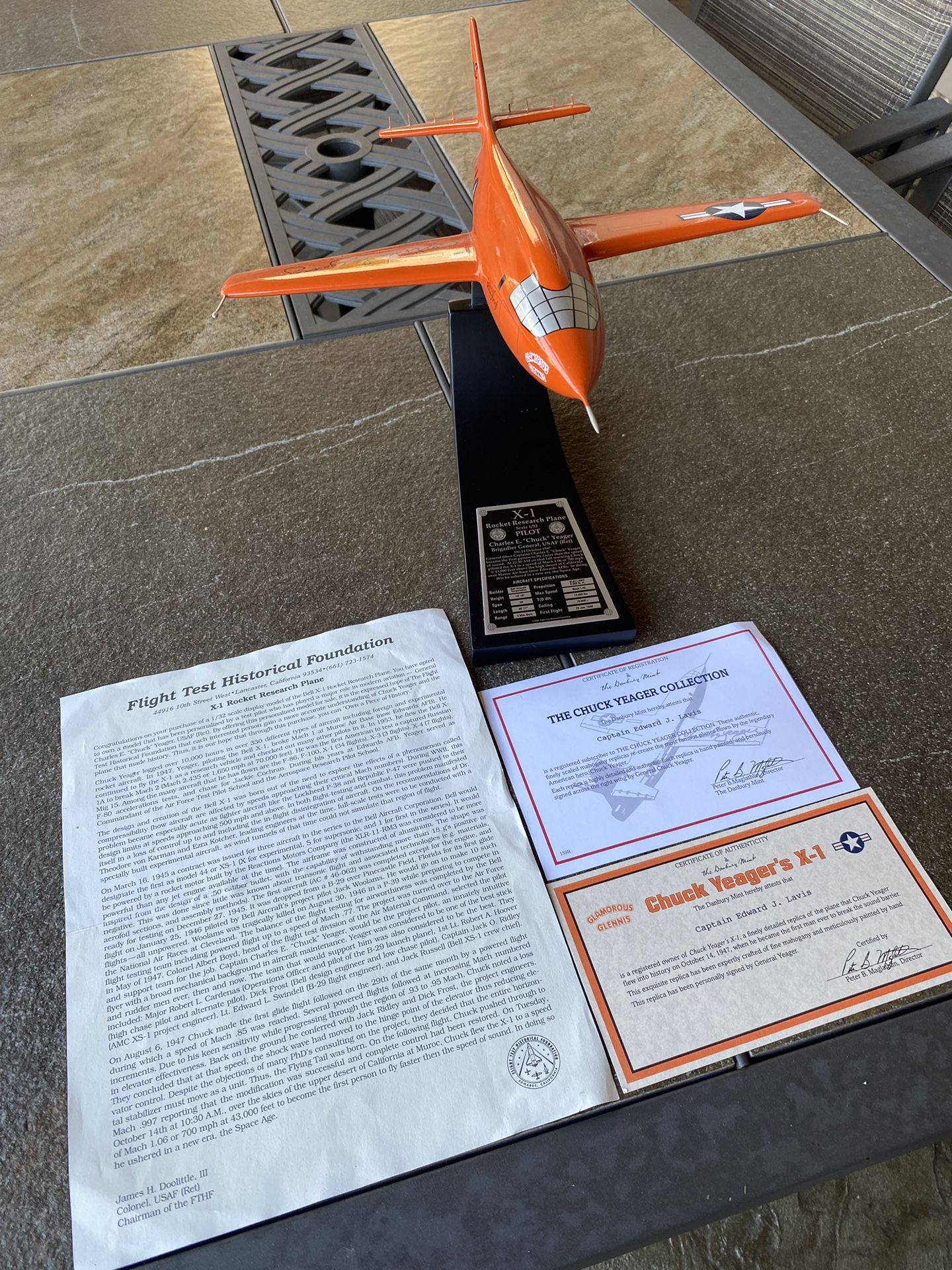 Chuck Yeager Signed Bell X-1