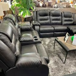 Vacherie Chocolate Reclining Living Room Set