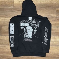 Eminem Hoodie Recovery Black 2010 Music R&B Rap Slim Shady Tour Merch Mens L