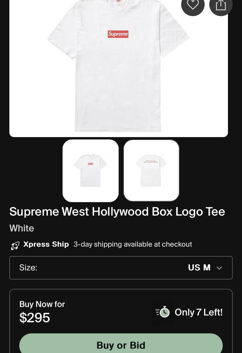 supreme West Hollywood Box Logo tee West Hollywood Supreme New