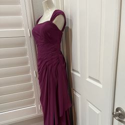 3. Plum Long Dress.   Waist About 72 Cm,  Bust 86 Cm