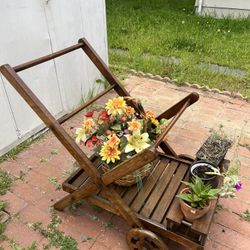 Wooden Flower Garden Cart 
