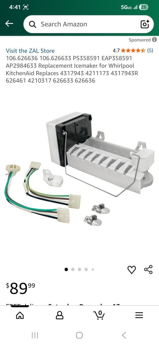 106.626636 106.626633 PS358591 EAP358591 AP Replacement Icemaker for Whirlpool KitchenAid Replaces R