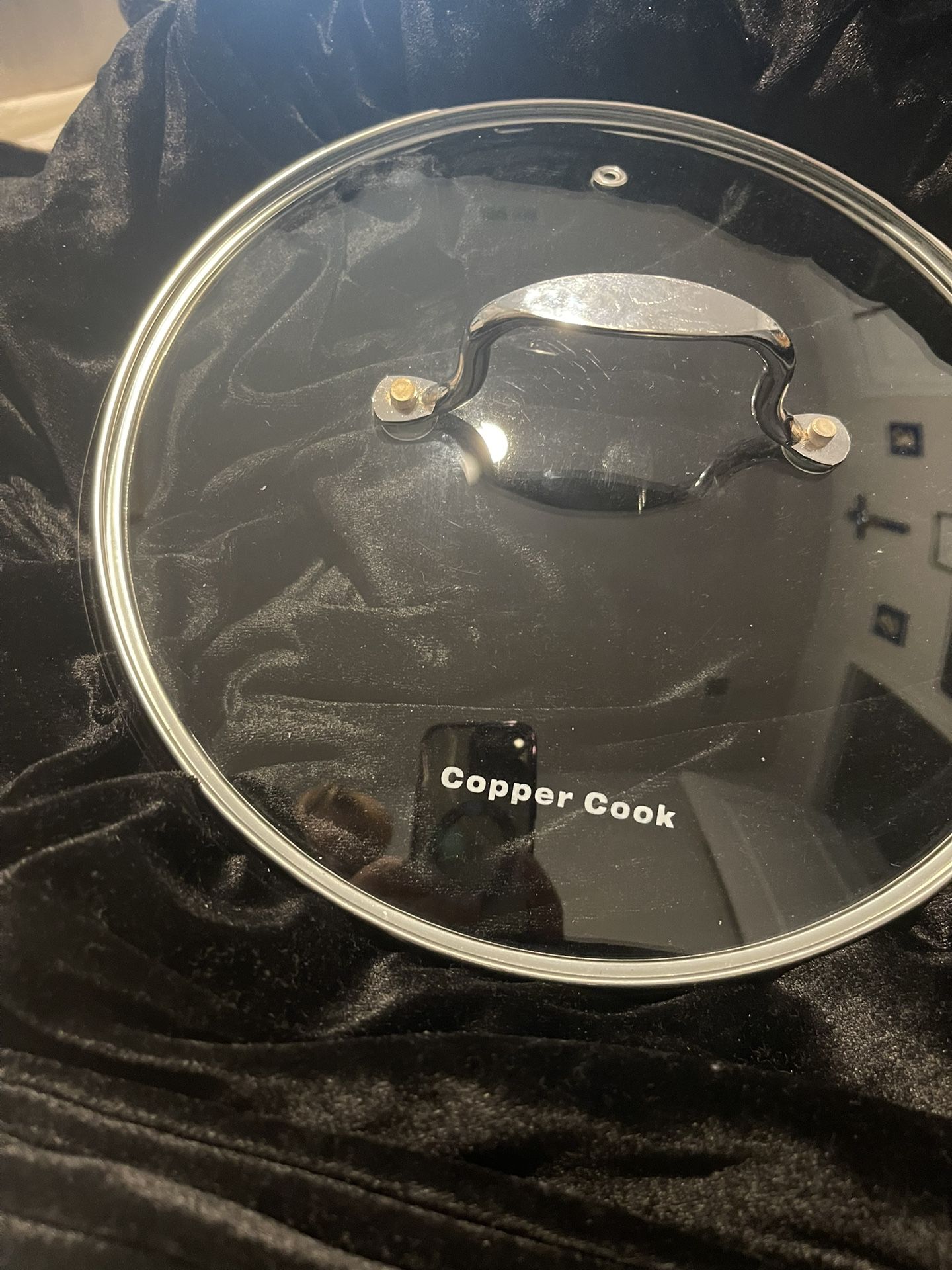 Copper Cook 9.5” Clear Glass Lid With Metal Surround & Handle