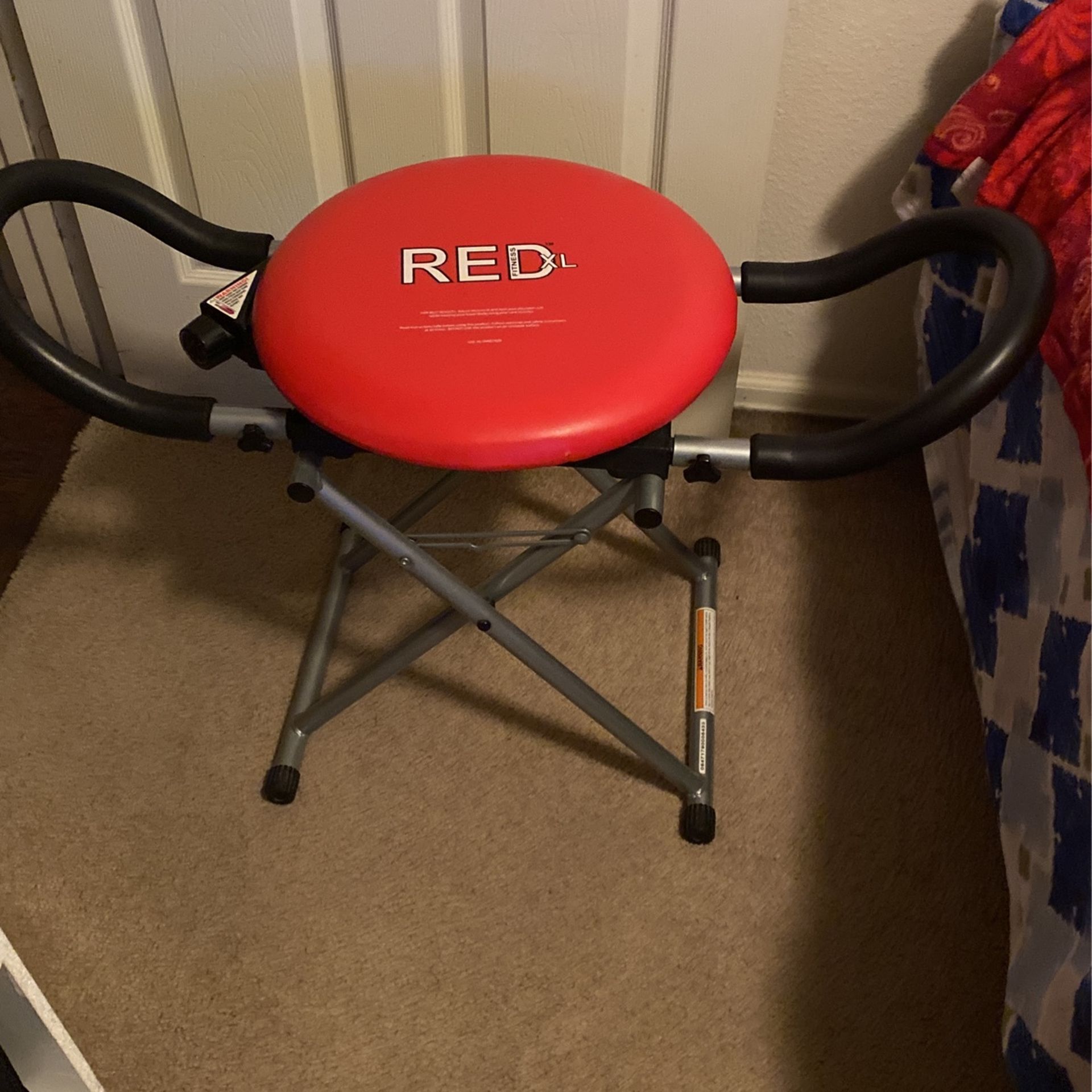 Red XL Fitness Abdominal Exercise Chair Core Resistance Rotation for