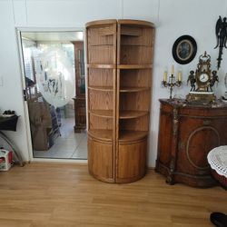 Wood Corner Lighted Shelves